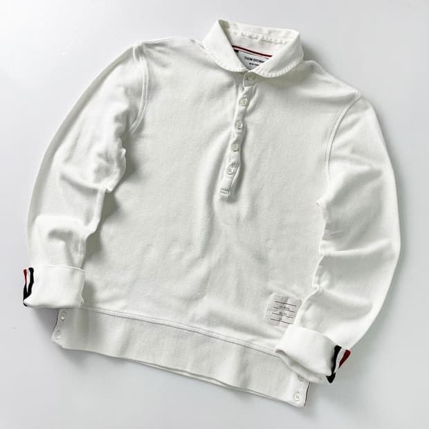 톰브라운 우먼스 카라 긴팔 티셔츠 PR1529