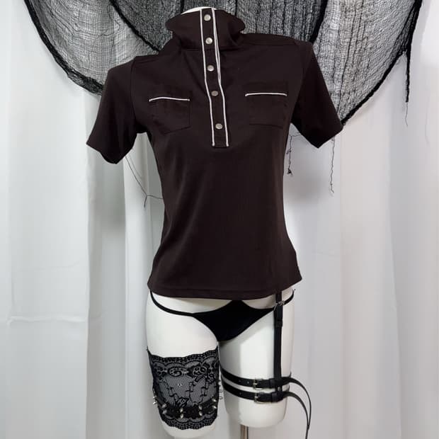 brown pk t-shirt