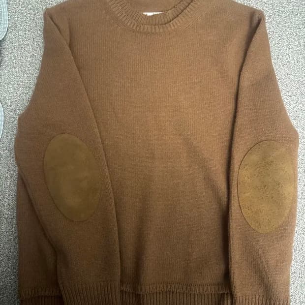 마르지엘라 엘보우 패치 레이어드 울 니트