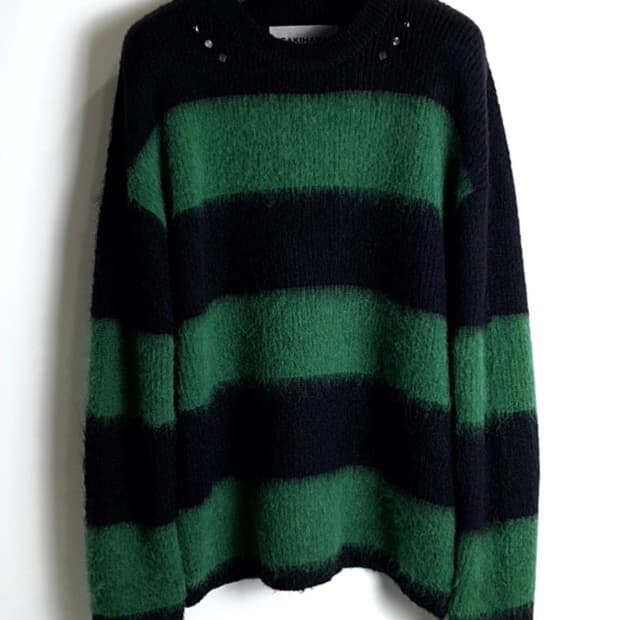 가키하라 cobain 스트라이프 니트 그린