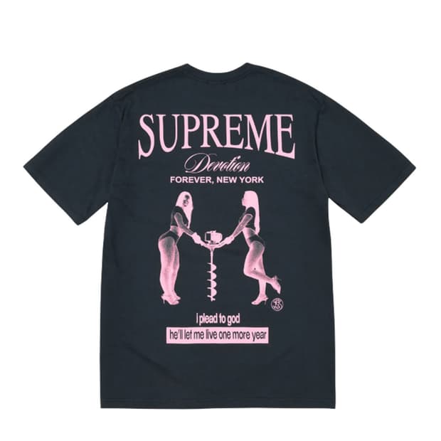 슈프림 디보션 티셔츠 네이비 - 25FW
