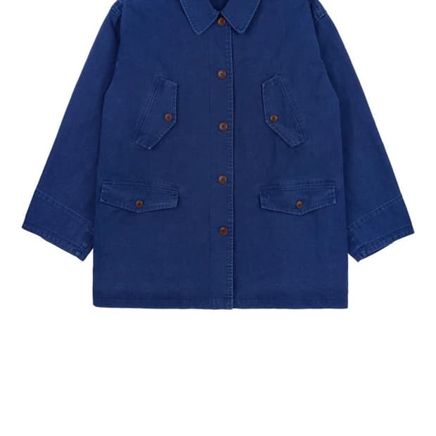 아유서울 코튼워싱 하프 워크 자켓 블류