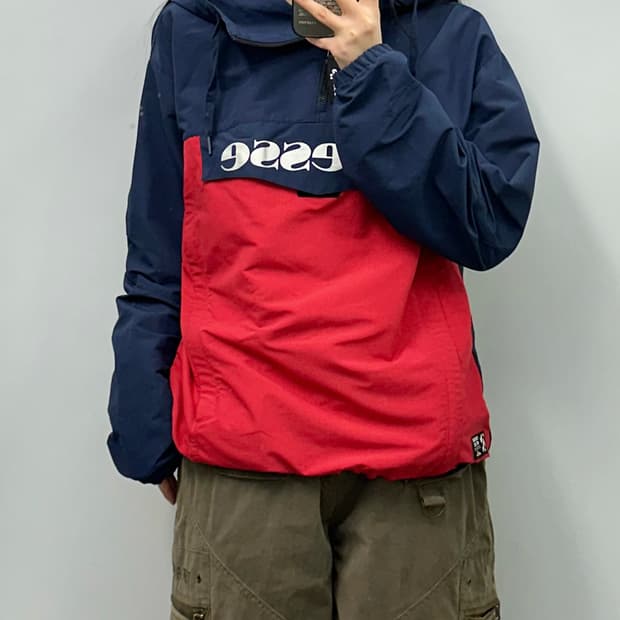 엘레쎄 올드스쿨 반집업 바람막이 아노락