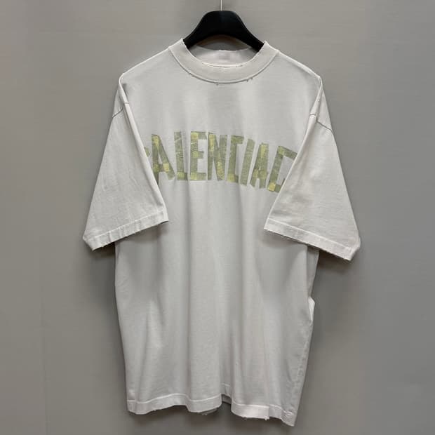 발렌시아가 테이핑 로고 빈티지 반팔티 ( 110 )