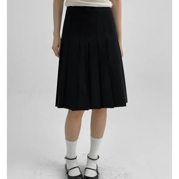 Pleats Skirt Midi Skirt / Vintage Skirt