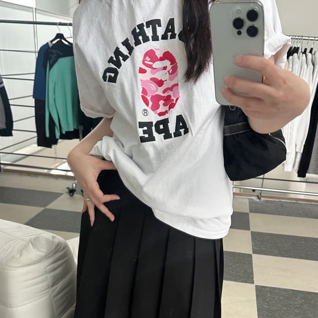 베이프 ABC카모 컬리지 반팔 티셔츠 