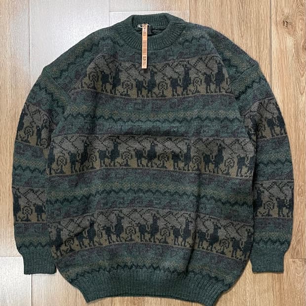 국내 유일 Made 페루 - 알파카 빈티지 패턴 니트 스웨터
