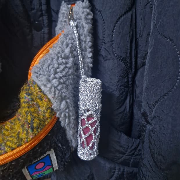 핸드메이드 립밤 케이스 실버 키링