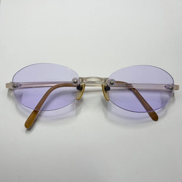 빈티지 선글라스(퍼플 틴트 무테 선글라스)