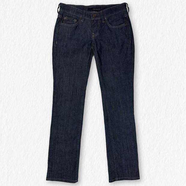 캘빈클라인진스 로우라이즈 스키니 생지 데님 팬츠