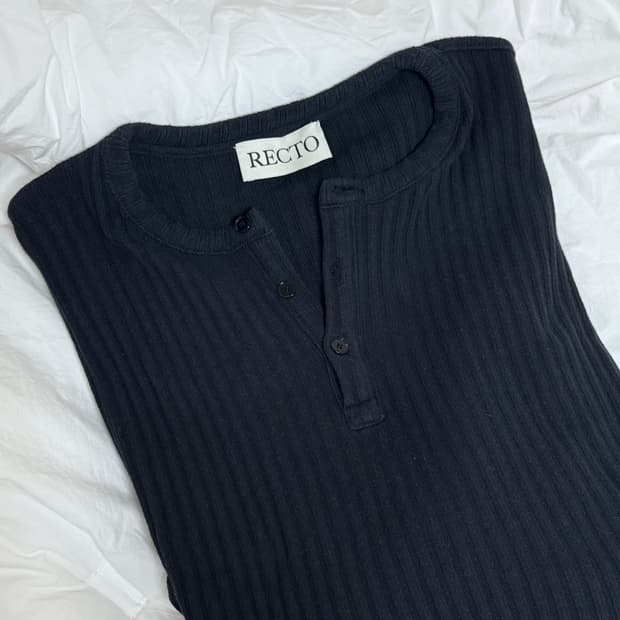 렉토 RC로고 자카드 패치 헨리넥 블랙 S