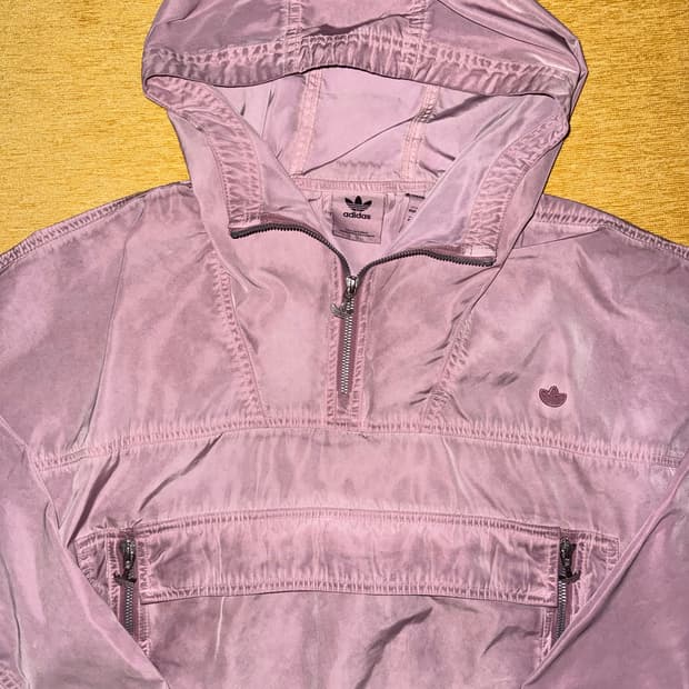 아디다스 빈티지 핑크 아노락 L