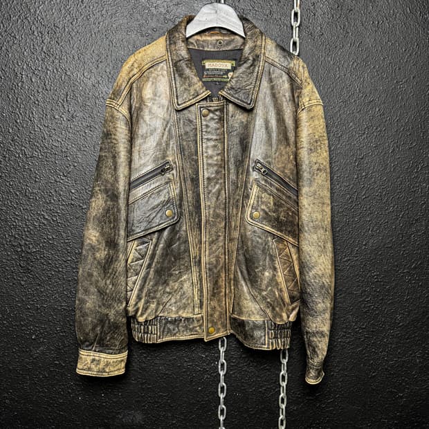 90’s Vintage Washed Leather Blouson
