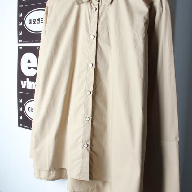 W(XL) 자라 셔츠 남방 새상품 베이지 무지 놈코어-H33220