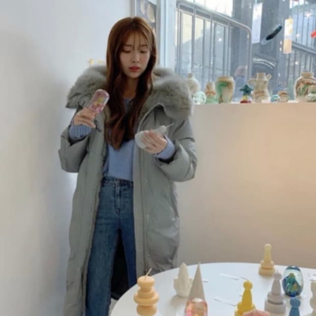 온앤온 폭스퍼 롱패딩