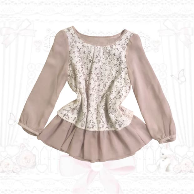 일본 빈티지 핑크 블라우스 히메갸루 라떼갸루 모리걸