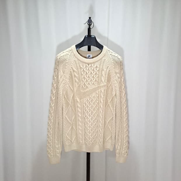 (택포) 나이키 케이블 니트 롱슬리브 스웨터 라탄 L B281