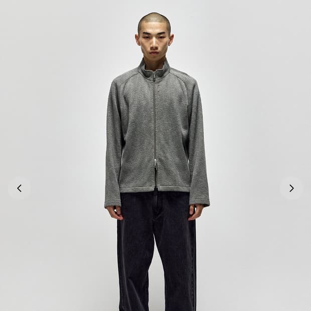 서피스에디션 HERRINGBONE JACQUARD ZIP UP_GRAY 
