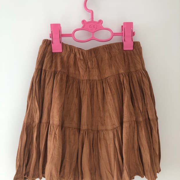 브라운 스웨이드 스커트