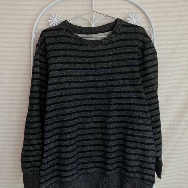 빈티지 딥 그레이 스트라이프 맨투맨 y2k 스트릿 갸루 펑키 일본빈티지