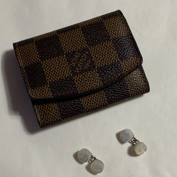 LOUIS VUITTON 루이비통 다미에 패턴 케이스/자개-커프스링크