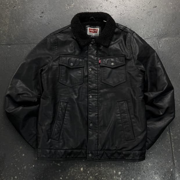 100 리바이스 레더 쉐르파 자켓 
