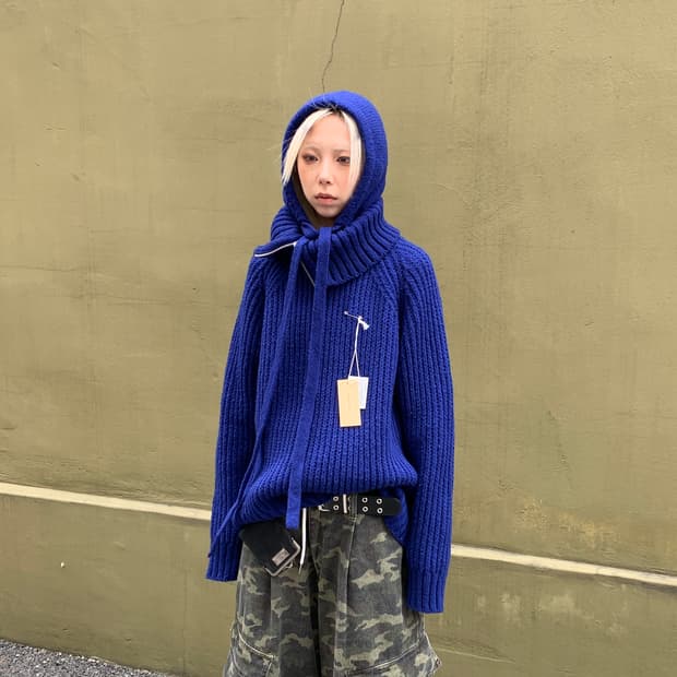 Bed J.W. Ford 후드 하이넥 스웨터