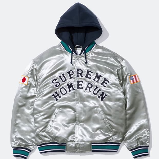 [M] 슈프림 X 홈런 바시티 실버 25SS