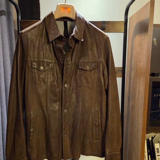 이탈리아 브랜드 가렛 레더셔츠