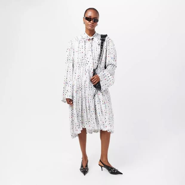 발렌시아가 그래픽 프린트 오버사이즈 드레스/원피스