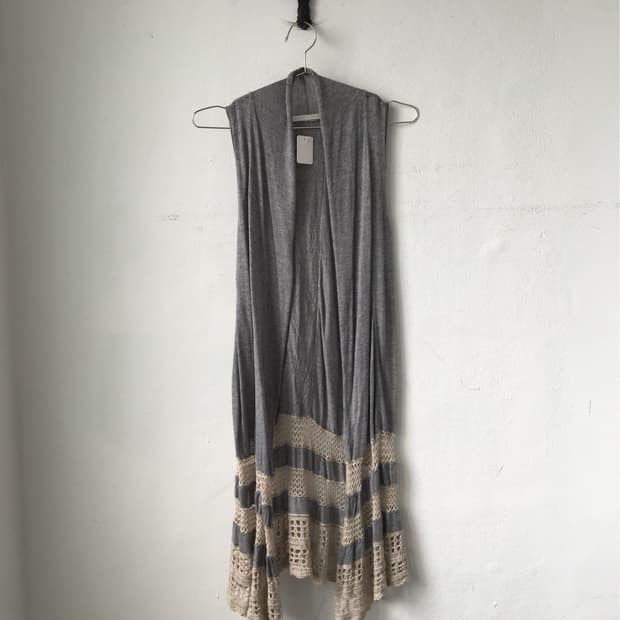 crochet layer open vest