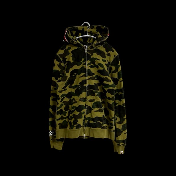 베이프 녹계 샤크 후드 집업