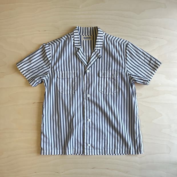 Beams Boy stripe open collar shirt (~55)