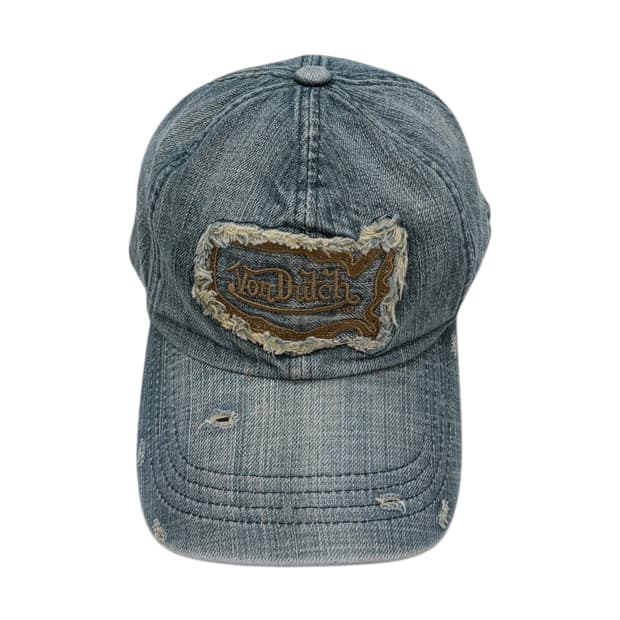 본더치 빈티지 그런지 데미지 디테일 데님 펑크 Y2K 볼캡 모자