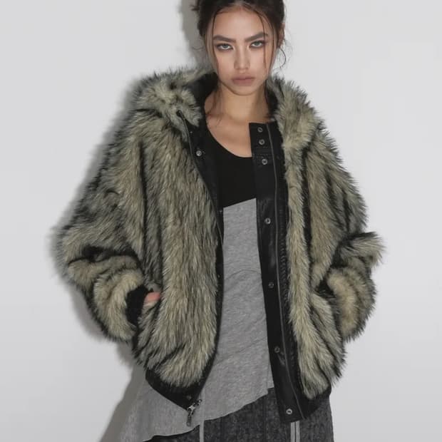 샌드릭 리버시블 퍼 레더 점퍼/라이트 옐로우