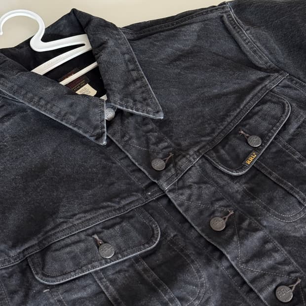 [L] rrl 더블알엘 데님 트러커 자켓 블랙 lot 271
