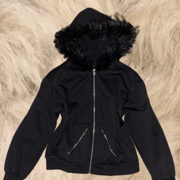 고스 펑크 무드 퍼 후드집업