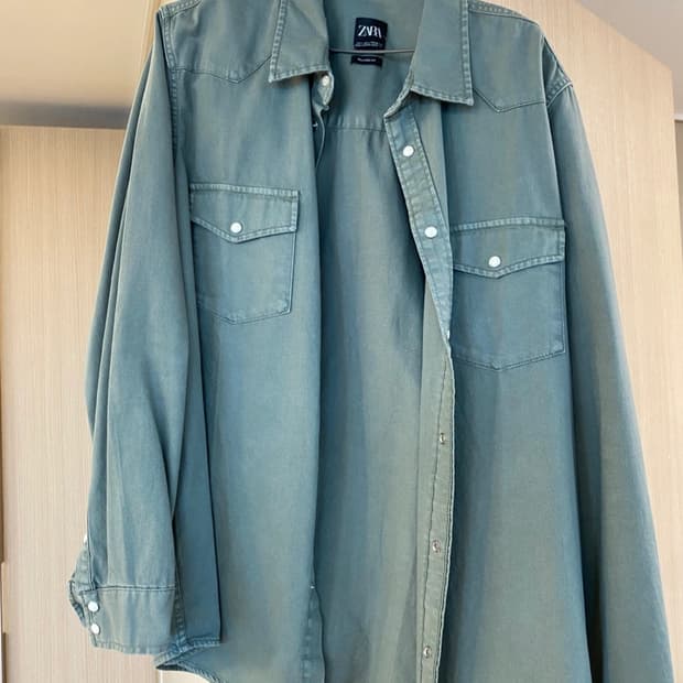 자라 웨스턴 카키색 셔츠 (L사이즈)