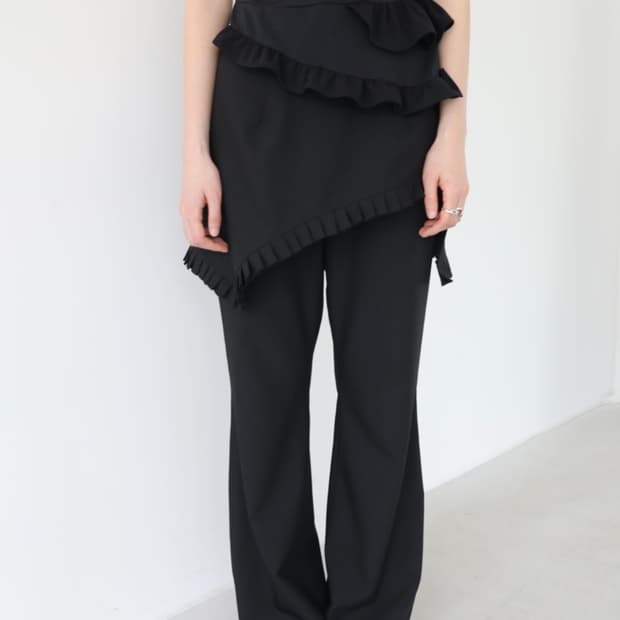 (구해요) 바하윤 러플 레이어드 팬츠(블랙)