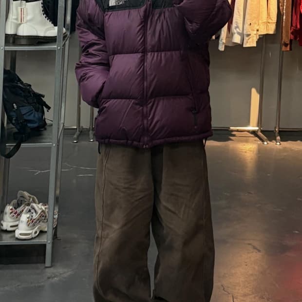 노스페이스 700 구형 눕시 퍼플 구스패딩 A3315