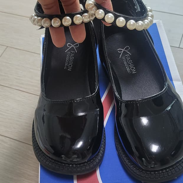(여아205사이즈)검정 진주 리본 구두,연주회구두