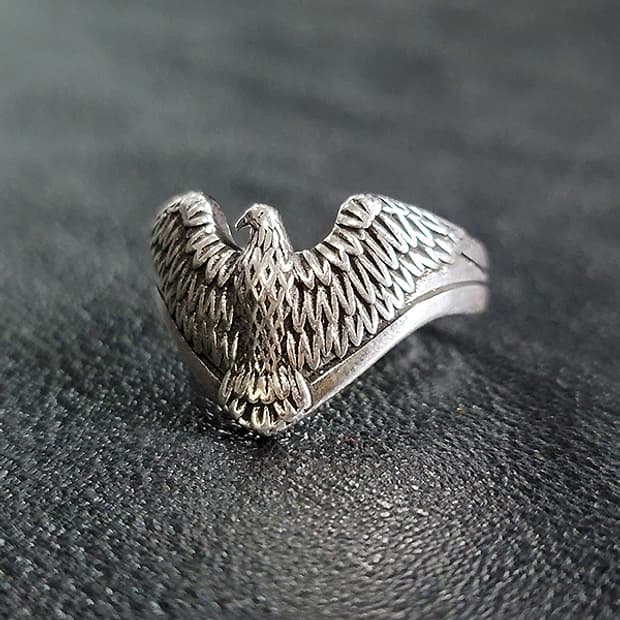 Kail 실버 남자 엔틱 빈티지 명품 독수리 새 반지