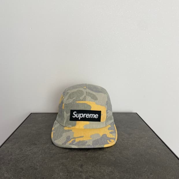 (OS) 슈프림 박스로고 캠프캡 모자 워시드 아웃 카모