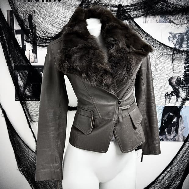 00s fur leather jacket