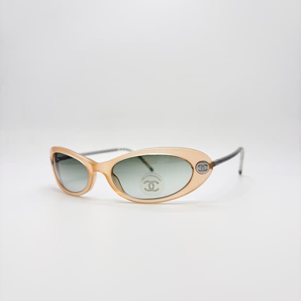 CHANEL 샤넬 베이지 실버 고글 빈티지 선글라스 