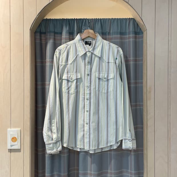 일본빈티지 스트라이프 웨스턴셔츠