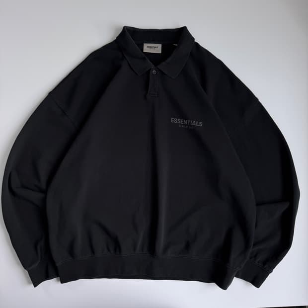 Essentials 에센셜스 피어오브갓 스펠아웃 블랙 카라 맨투맨