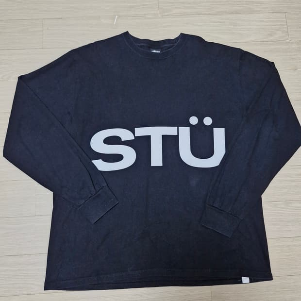 [XL] 스투시 올 캡스 롱슬리브 블랙