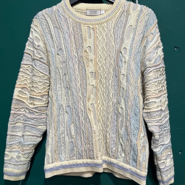 쿠지 케이블니트 아이보리S