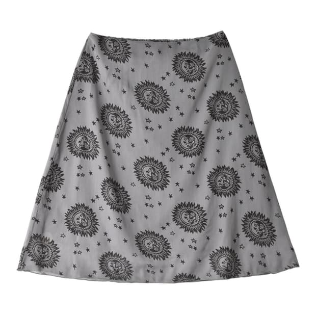 쿠키시 Sun print rayon skirt